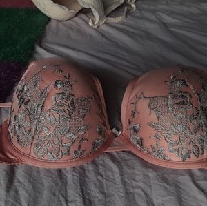 Rose pink floral Bra